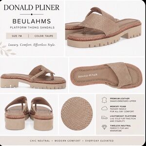 Donald Pliner Beulah’s Metallic Snake Print Sandal in Praline